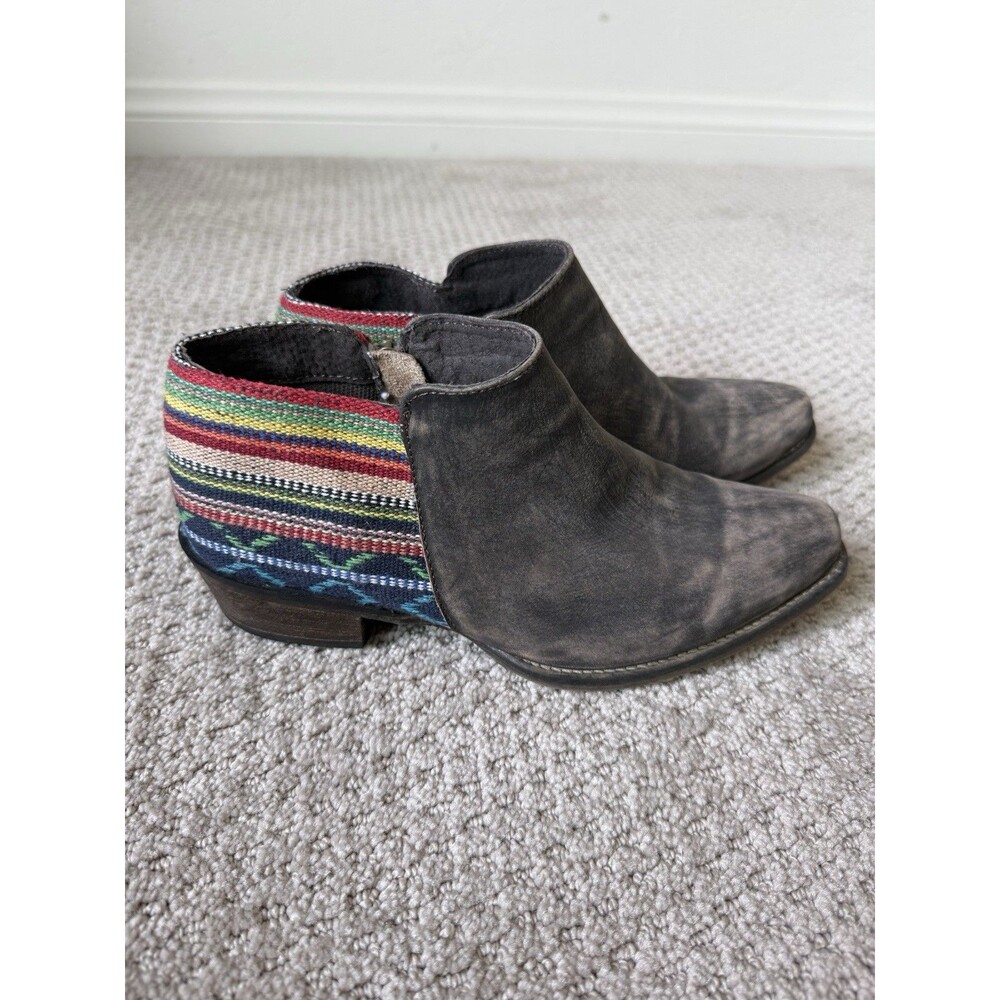 Roper Serape Heel Southwestern Cowboy Boots Western Booties Cowgirl Snip Toe - Picture 2 of 16